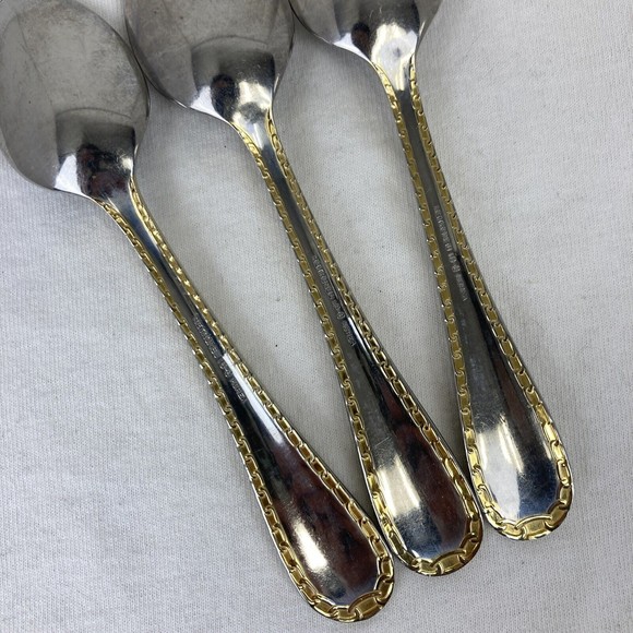 3 Retroneu GOLD ACCENT Chain 6”Spoons 18/8 Korea Stainless Flatware-GreatQuality - Picture 11 of 11